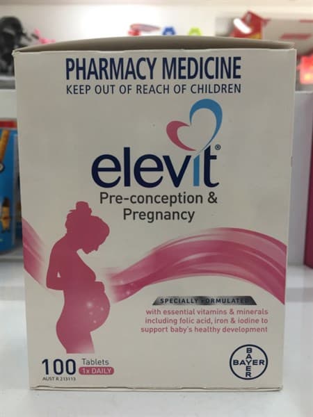 Vitamin Elevit bầu 100v Úc (Hồng)