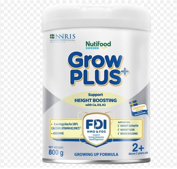 Sữa bột Nutifood GrowPlus support height boosting từ 2+ 800g (bạc)