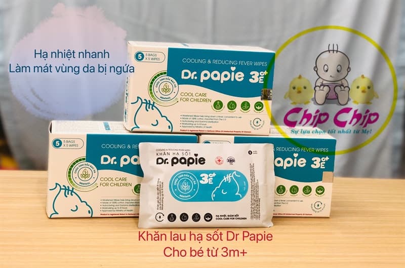 Khăn lau hạ sốt 3mo+