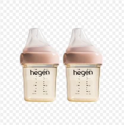 Bình sữa Hegen PPSU 150ml núm ti size S (Cổ màu hồng)
