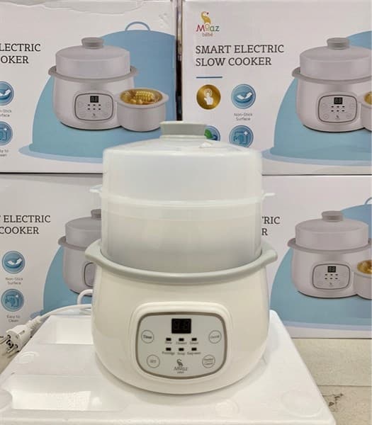 MB-030 NỒI NẤU CHÁO CHẬM CÓ LỒNG HẤP MOAZ BEBE 1.5L