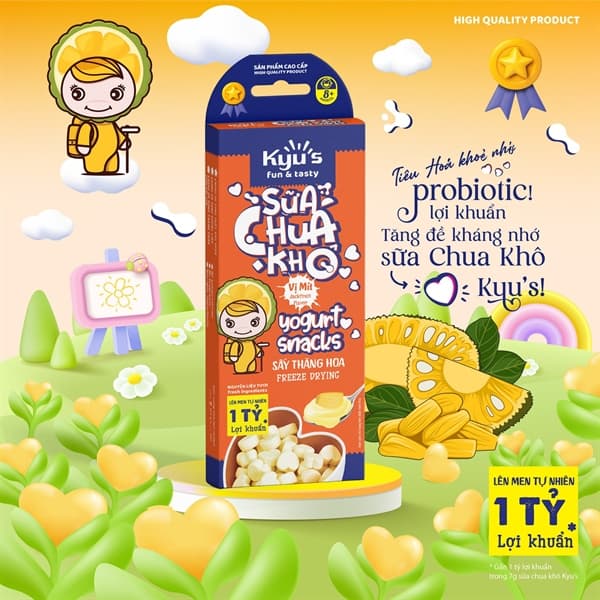Sữa chua khô sấy thăng hoa 7g - Mít (10 hộp/lốc)