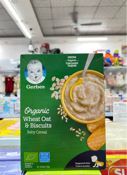 Bột ăn dặm Gerber- Y.Mạch, B.quy 200G (VN009)