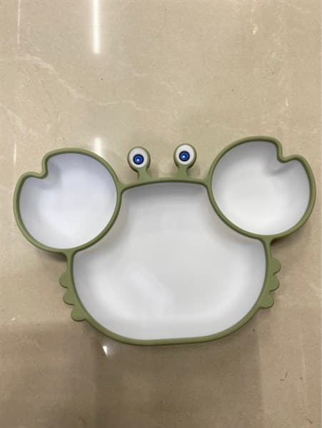 Khay ăn Silicon hình cua - Đủ màu