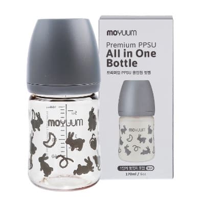 Bình sữa Moyuum 170ml - Thỏ đen ( kèm núm)