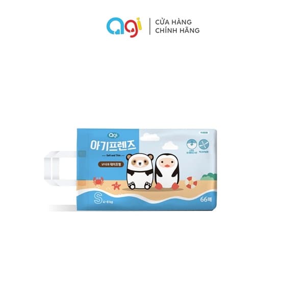 Tã dán Agi S 66 miếng + 1 khăn ướt agi 100T