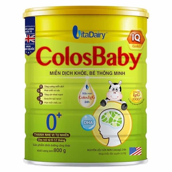 Sữa bột VitaDairy Colosbaby IQ Gold 0+ 800g