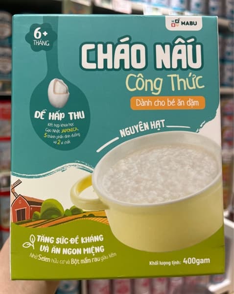 Bột nấu công thức dành cho bé ăn dặm nguyên hạt Mabu 400g