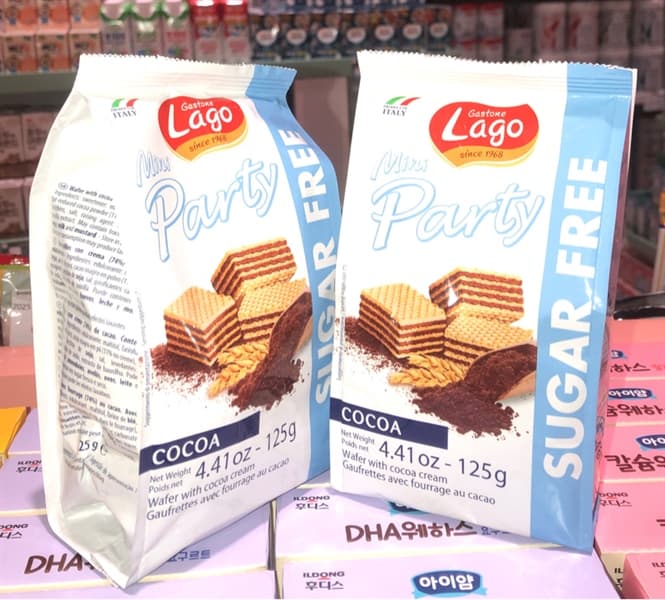 Bánh Lago Mini Party Cacao Sugar Free 125g (12)