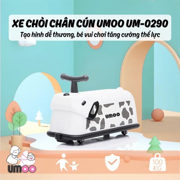 Xe chòi chân cún màu trắng