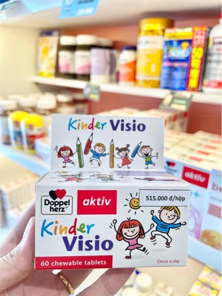 Viên nhai Doppel Herz bổ sung vitamin A ,E B2,Z cho mắt 60 viên (từ 4 tuổi)
