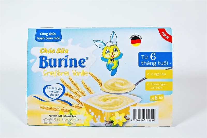 Cháo sữa Pudding Burine vị chuối vỉ 6 *50g