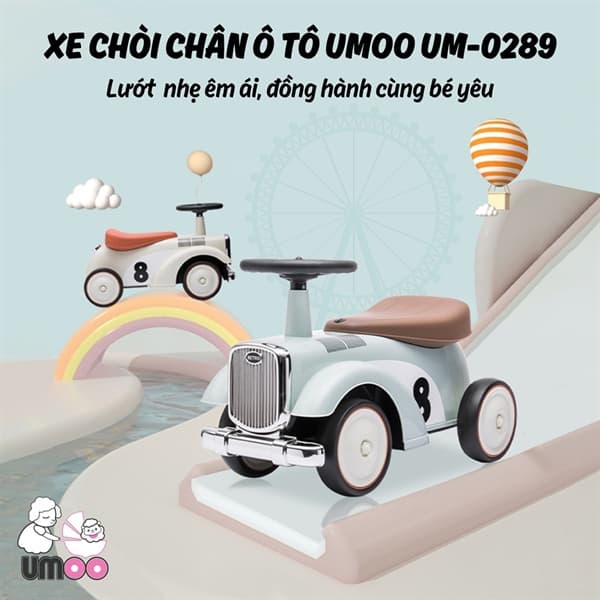 Xe chòi chân 3 màu be, hồng, xanh