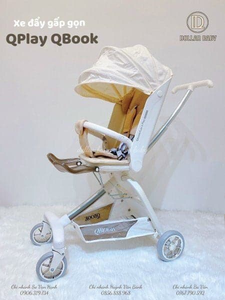 Xe đẩy gấp gọn Qplay Qbook Trắng