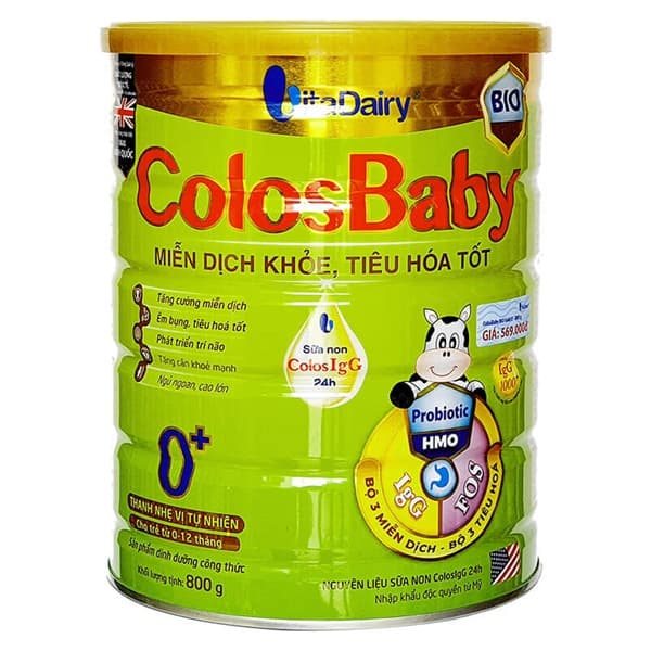 Sữa bột VitaDairy Colosbaby BIO Gold 0+ 800g