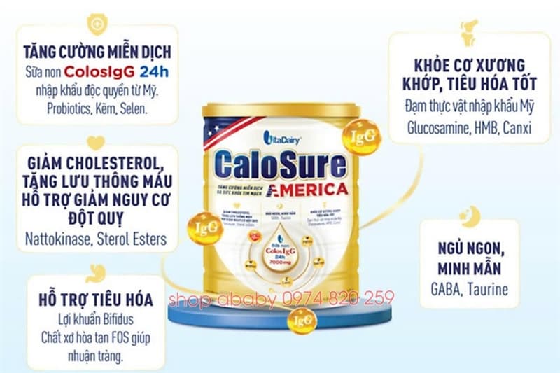 Sữa bột VitaDairy CaloSure America 800g (vị thanh nhẹ)