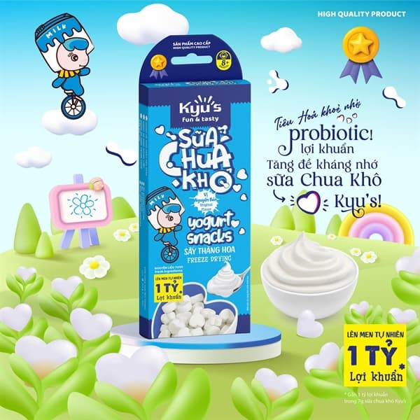 Sữa chua khô sấy thăng hoa 7g - Nguyên bản (10 hộp/lốc)