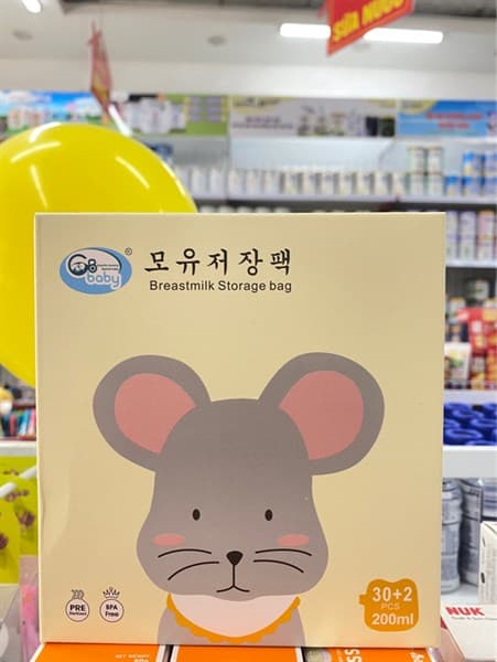 Túi trữ sữa GB 200ml - 30miếng (Mickey)