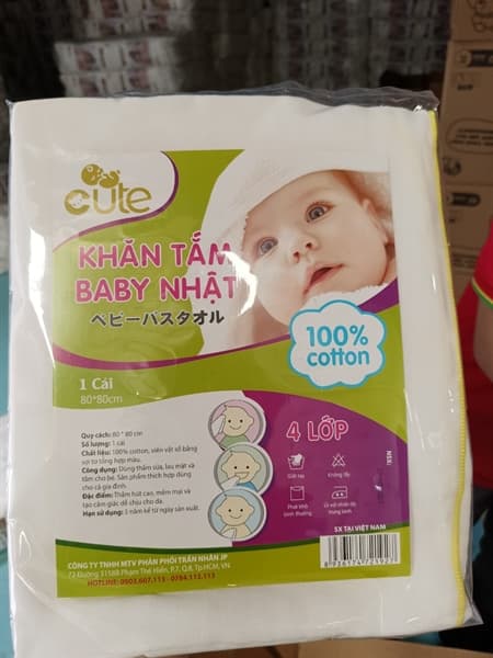 Khăn sữa Nhật Cute 4 lớp (80*80)