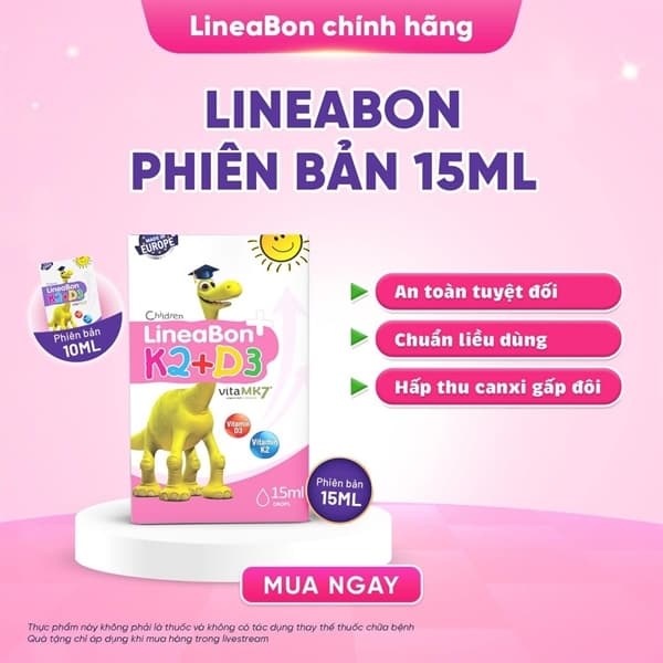 LineaBon K2+D3 Drops hồng 15ml