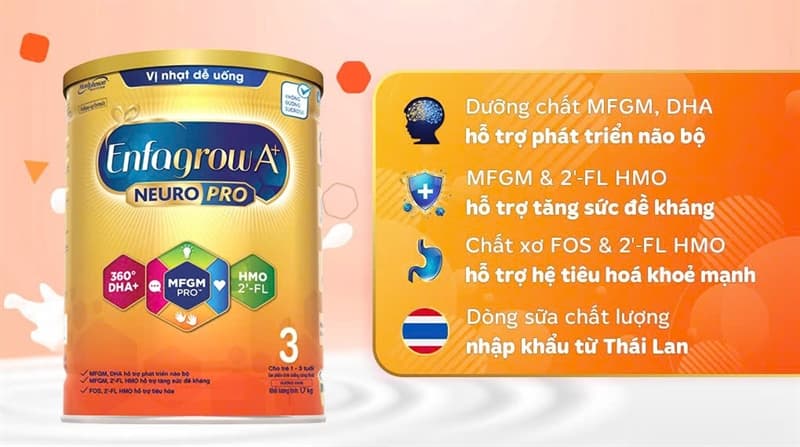 Sữa Bột Enfagrow A+ Neuropro 3 Vị nhạt 1.7kg