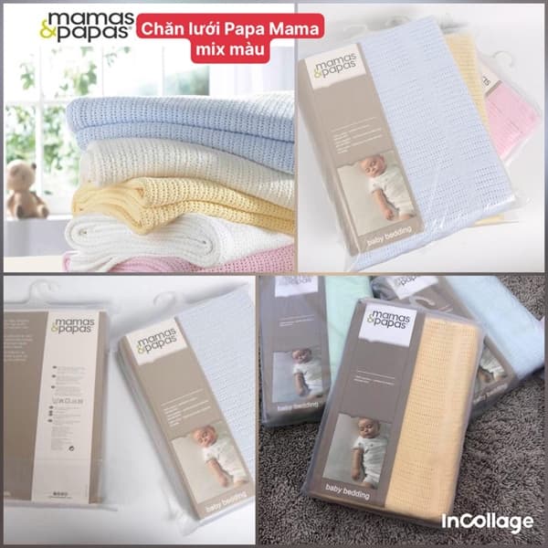 Chăn lưới Papa Mama mix màu