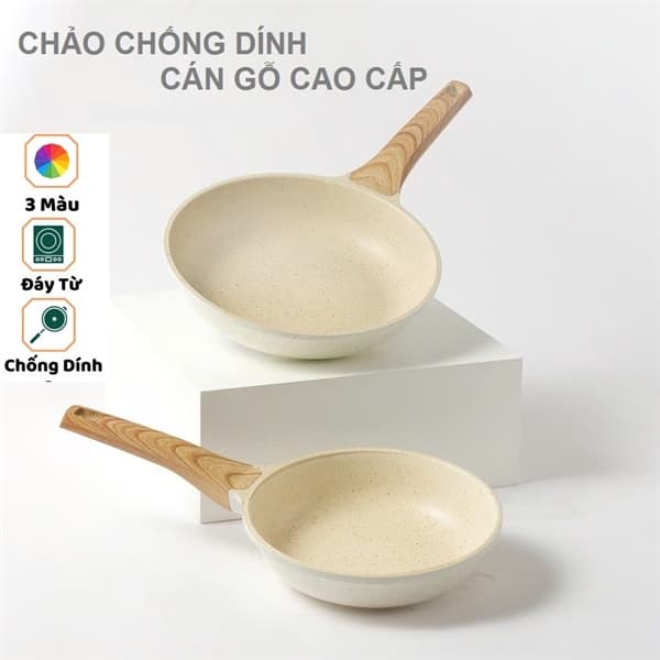Chảo Nhật cán gỗ Granite 26cm (24c/1t)