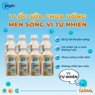 Sữa chua Yoyic 200ml - nguyên vị (8 chai/ lốc)
