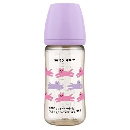 Bình sữa Moyuum 270ml - With cat tím (kèm núm)