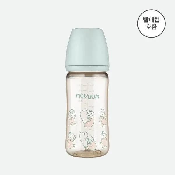 Bình sữa Moyuum 270ml - Em bé xanh (kèm núm)