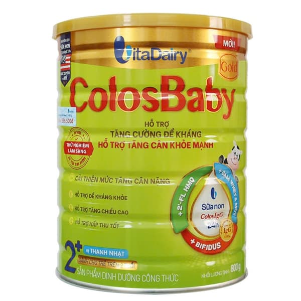 Sữa bột VitaDairy ColosBaby Gold 2+ 800g (vị thanh nhạt)