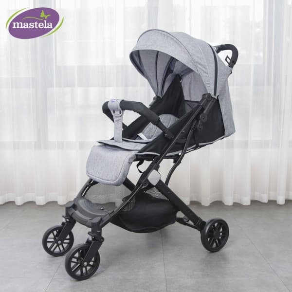 Xe đẩy cao cấp gập gọn có tay kéo Mastela ghi 1220-HN-275-GREY