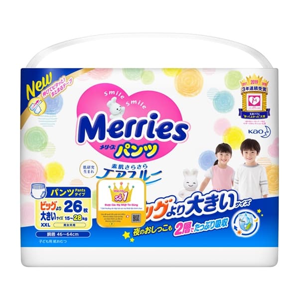 Tã Quần Merries XXL+ miếng