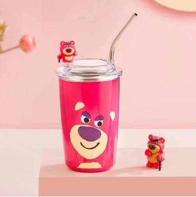 Cốc giữ nhiệt gấu dâu 450ml