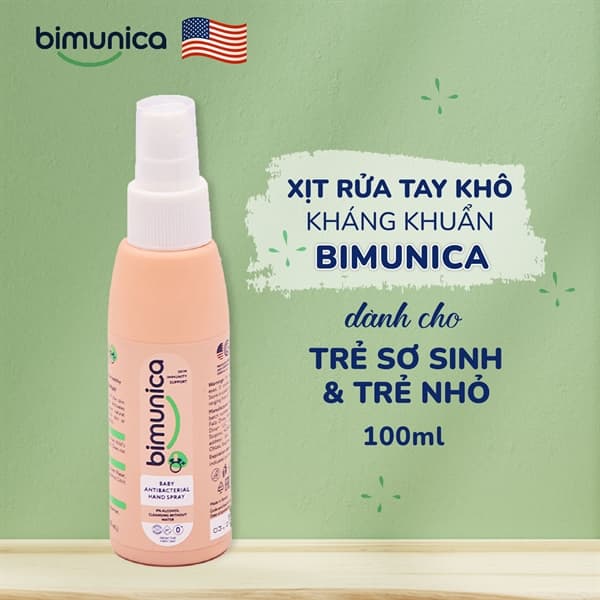 Xịt rửa tay khô Bimunica 100ml