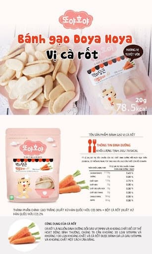 Bánh Dẹt Doya hoya 20g - Cà Rốt