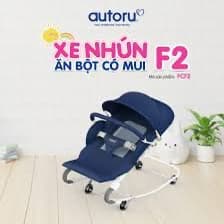 Xe 4 nhún ăn bột có mái che F2 - Xanh dương