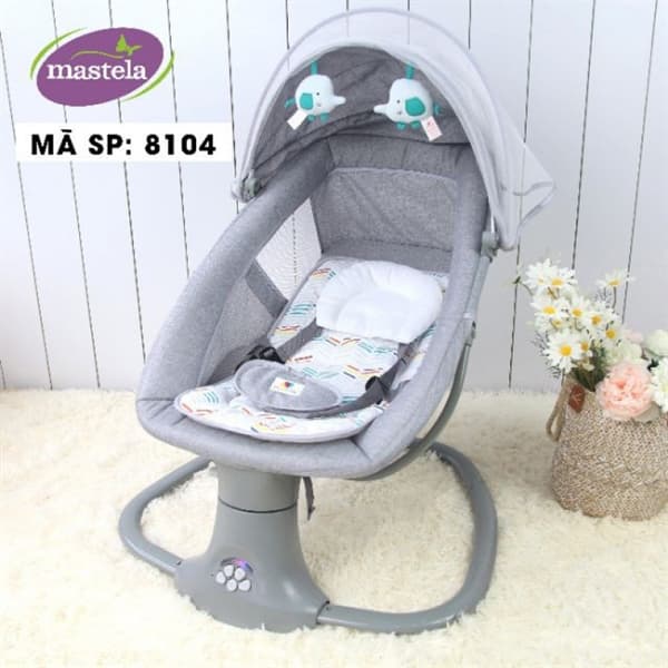 Nôi ru ngủ thư giãn kết hợp ghế ngồi đọc sách cho bé 0420-MSTL-001-08104- Màu trắng xám