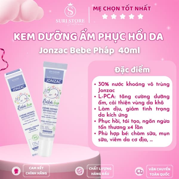 Kem dưỡng ẩm phục hồi da Jonzac Bebe Pháp JZ012460 40ml