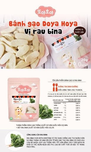 Bánh Dẹt Doya hoya 20g - Rau bina