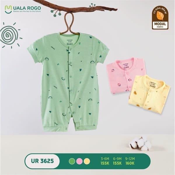 BỘ BODY CỘC HỌA TIẾT UALA ROGO 6-9M