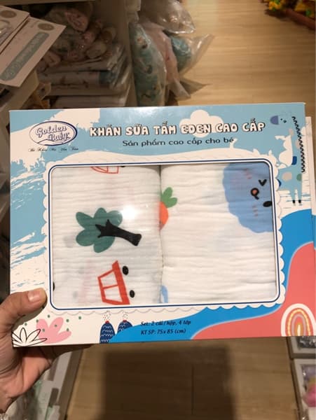 KHĂN SỮA TẮM EDEN CAO CẤP CHO BÉ (75*85CM)