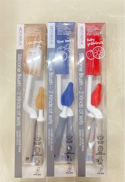 Bộ Cọ Bình Sữa Silicone Mother - K ( Đỏ )