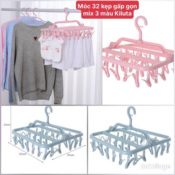 Móc 32 kẹp mix 3 màu