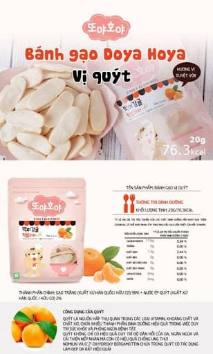 Bánh Dẹt Doya hoya 20g - Quýt Ngọt