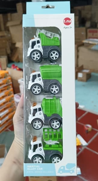 TN1151A VĨ HỘP XE CT SẮT TRỚN 4C ĐỦ MẪU (CẨU, CÀO, TRỘN, BEN) Inertial Alloy Car TN-1151