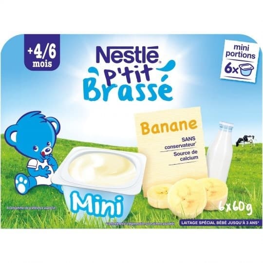 SỮA CHUA NESTLE PTIT BRASSE VỊ CHUỐI 6X60G (8l/k)