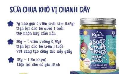 Sữa chua khô sấy thăng hoa 35g - Chanh dây
