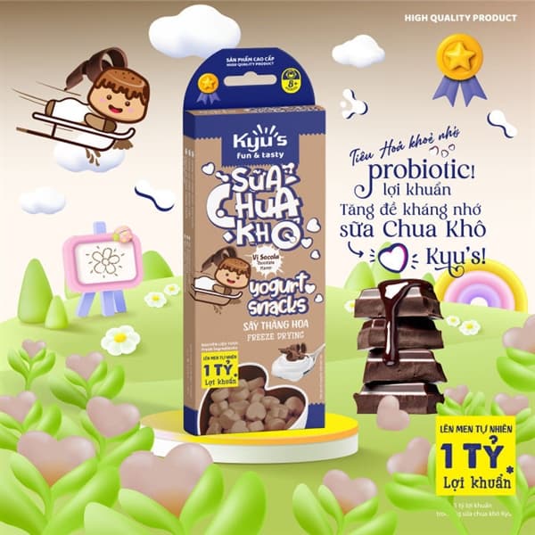 Sữa chua khô sấy thăng hoa 7g - Socola (10 hộp/lốc)