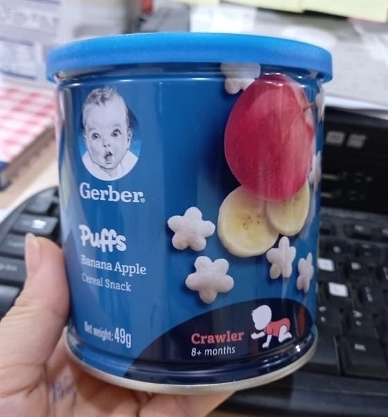 BÁNH ĂN DẶM GERBER LÙN 49G VỊ CHUỐI CAM